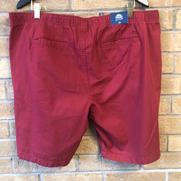 *Havana Jim Mens Shorts Size 38 Red Zip Draw String 100% Cotton Comfort Pockets - Picture 6 of 10